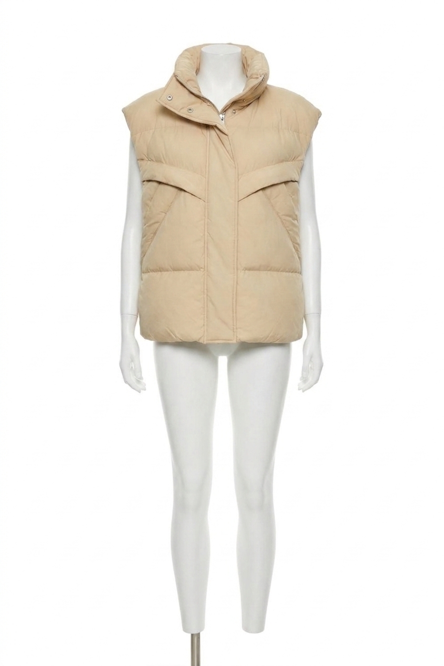 NEW PISTOLA joss quilted puffer vest in warm sand